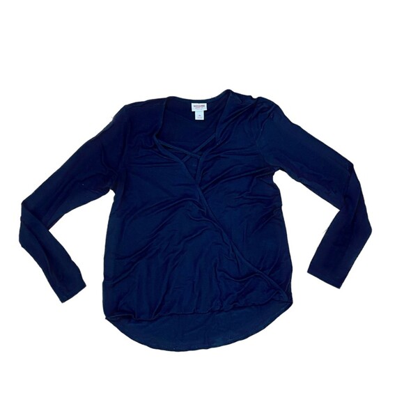 Mossimo Supply Co. | Black Surplice Long Sleeve Top | XS - Picture 1 of 6